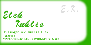 elek kuklis business card